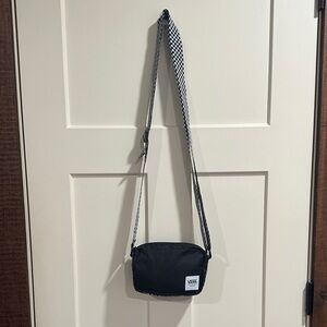 Vans Black Crossbody Bag with Checkered Strap
